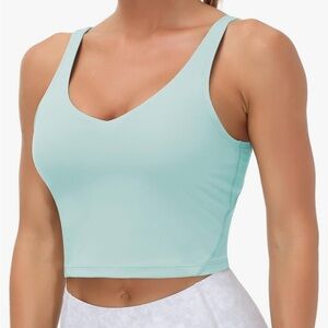 Women’s Medium Longline Sports Bra Athletic Crop Tank Top